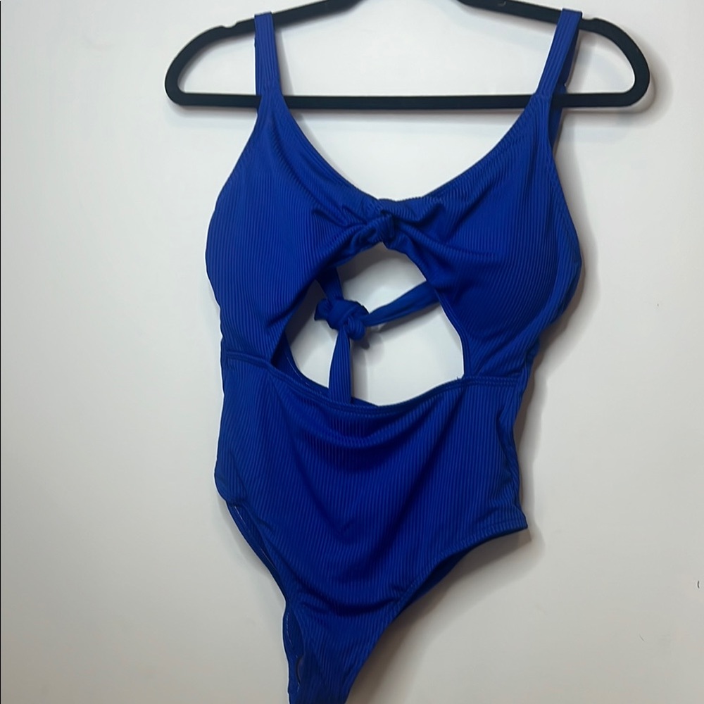 NWOT SHEIN Women's Royal Blue One Piece Cut Out Swimsuit Vacation Beach Medium